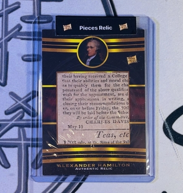 2022 Pieces of the Past Alexander Hamilton Relic Card